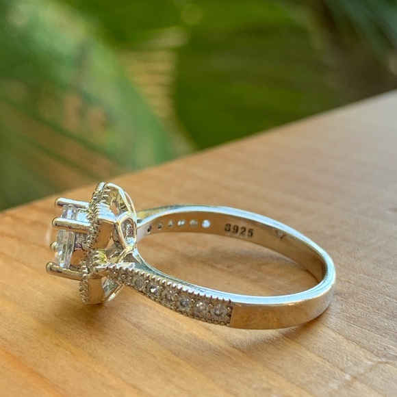 925 Silver Wedding Engagement Ring White Sapphire - Picture 5 of 12